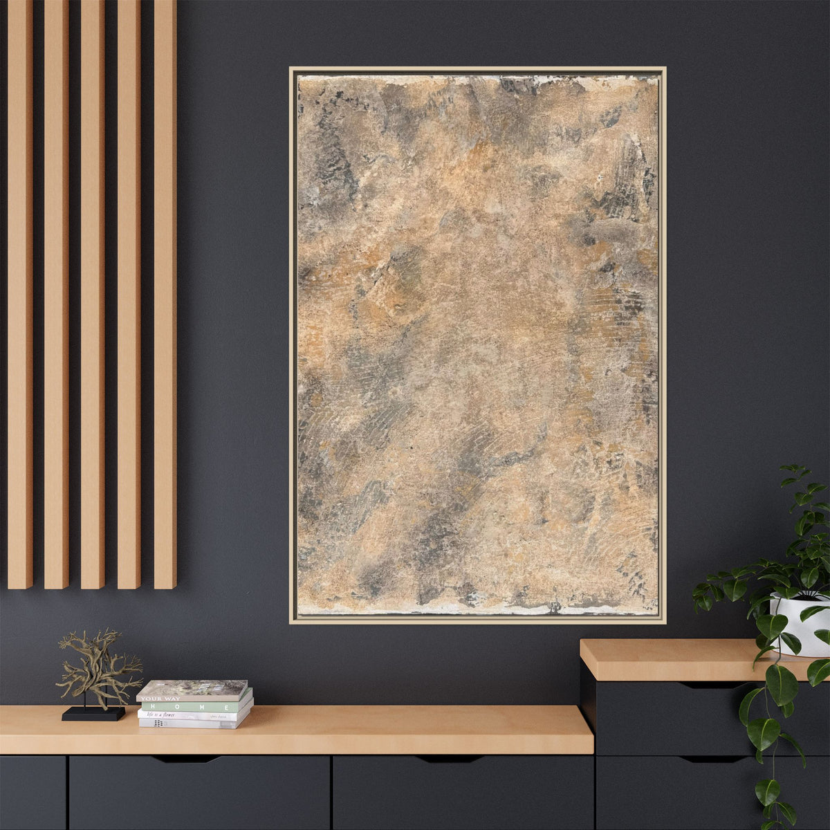Abstract Earth Tones Matte Canvas Framed Art