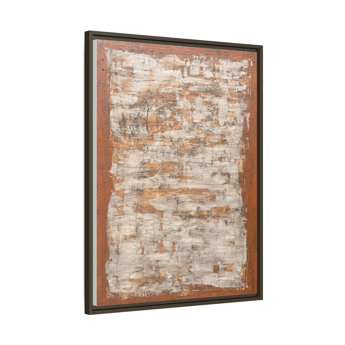Framed Rust & Cream Modern Texture Canvas Abstract Wall Art