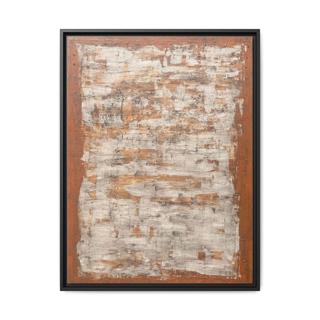 Framed Rust & Cream Modern Texture Canvas Abstract Wall Art