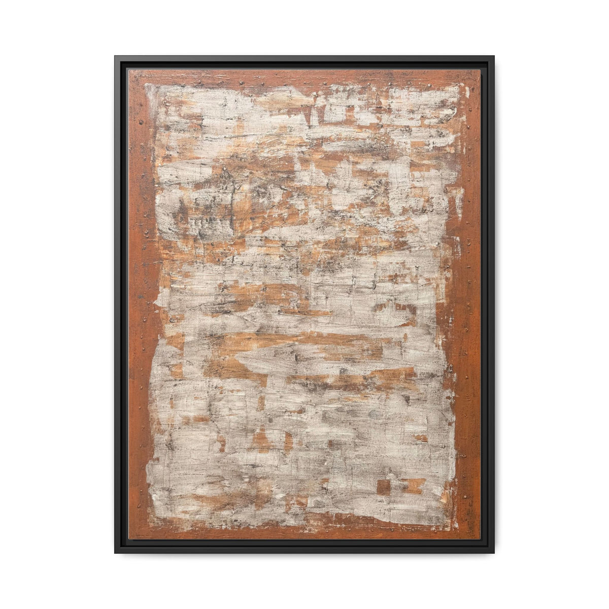 Framed Rust & Cream Modern Texture Canvas Abstract Wall Art