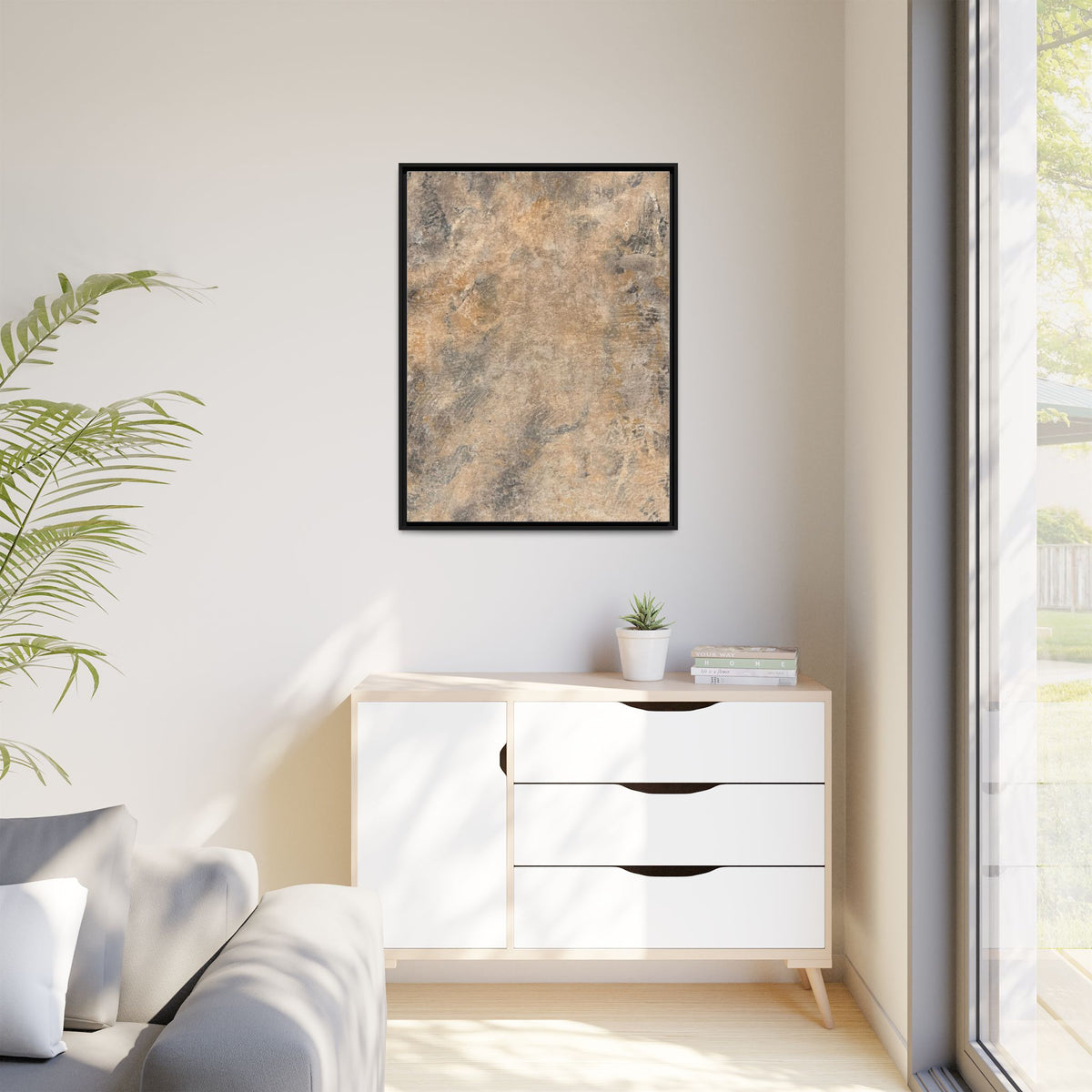 Abstract Earth Tones Matte Canvas Framed Art
