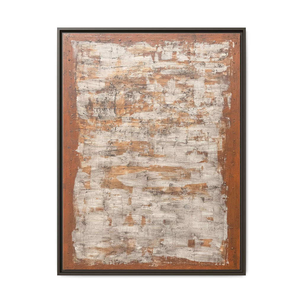 Framed Rust & Cream Modern Texture Canvas Abstract Wall Art