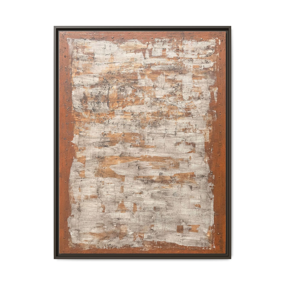 Framed Rust & Cream Modern Texture Canvas Abstract Wall Art