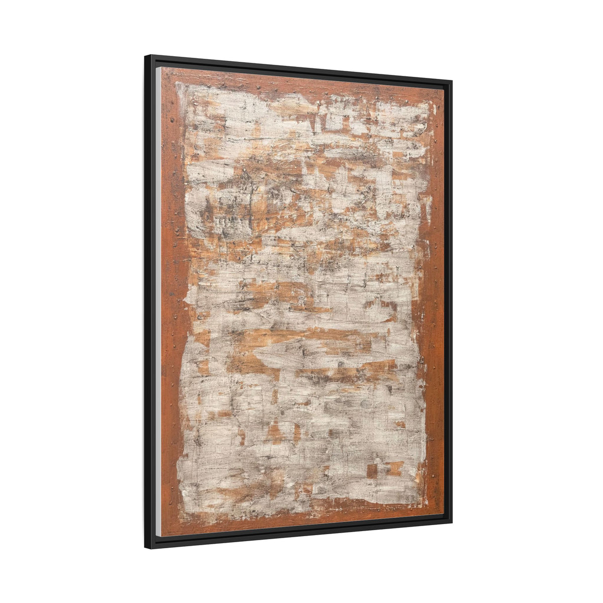 Framed Rust & Cream Modern Texture Canvas Abstract Wall Art