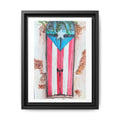 Puerto Rico Flag Door Matte Canvas Print — Framed Wall Art