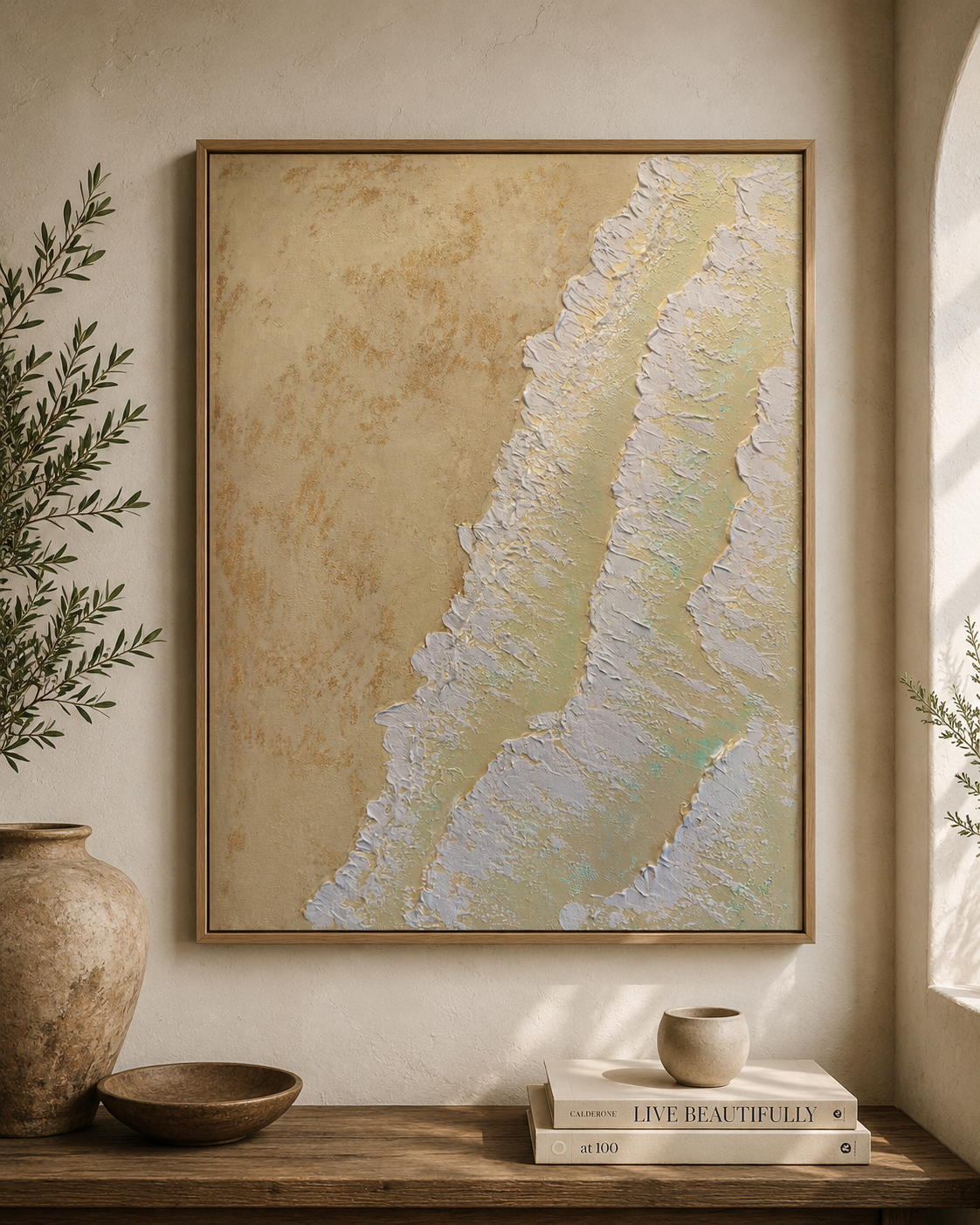 Coastal Waves Matte Canvas, Framed (Multi-color)