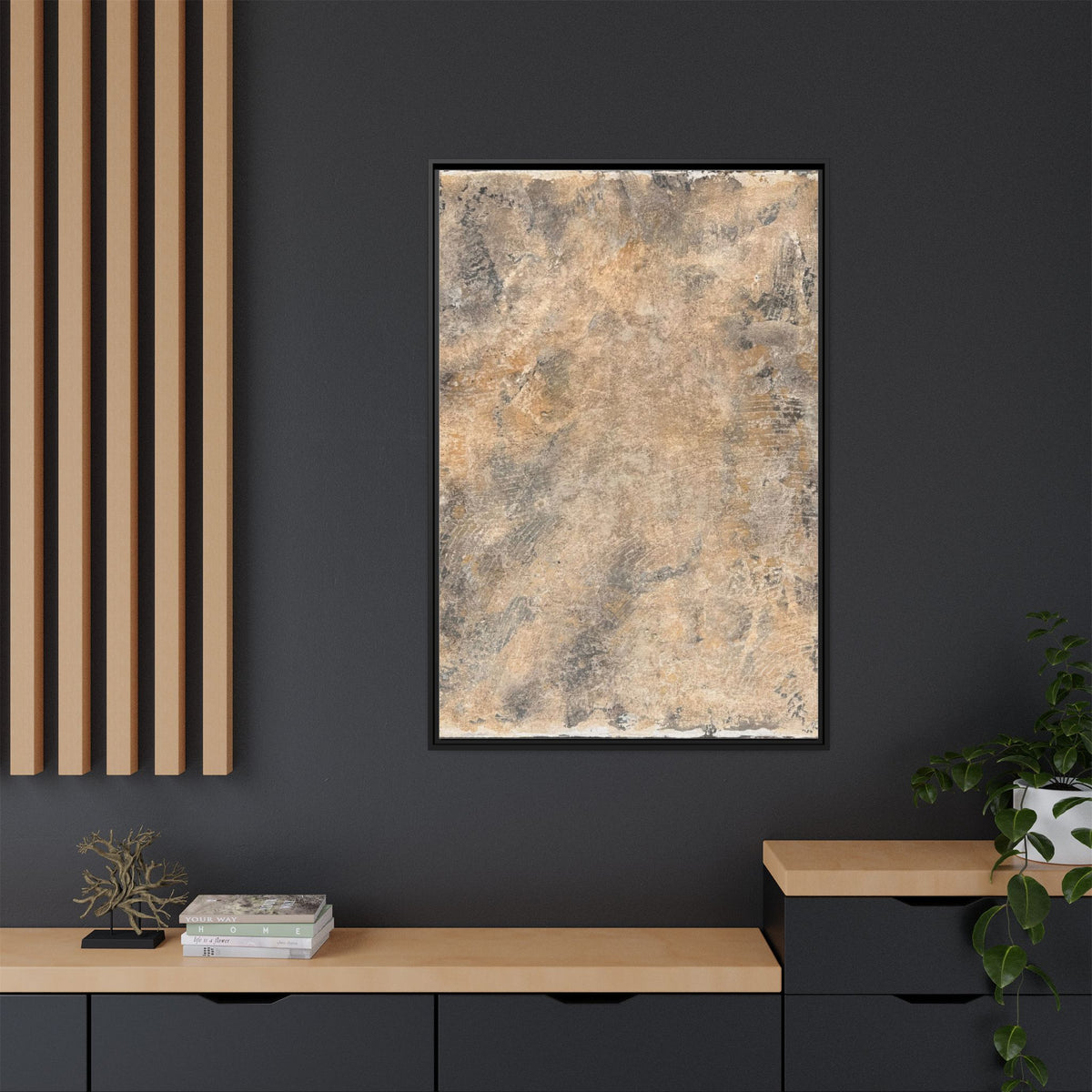 Abstract Earth Tones Matte Canvas Framed Art