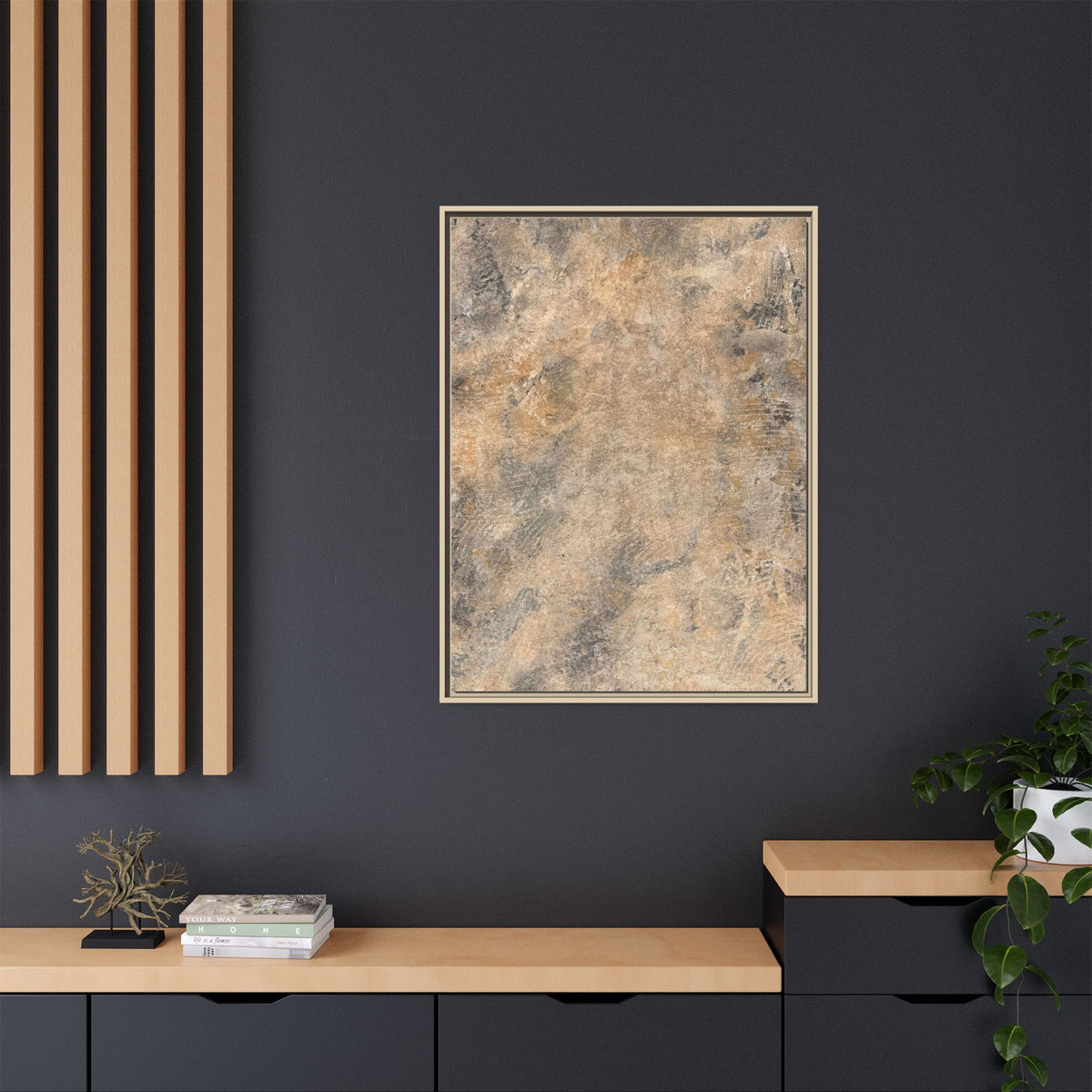Abstract Earth Tones Matte Canvas Framed Art