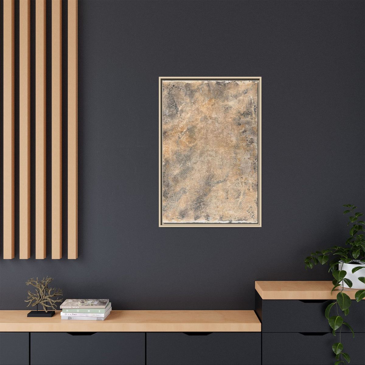 Abstract Earth Tones Matte Canvas Framed Art