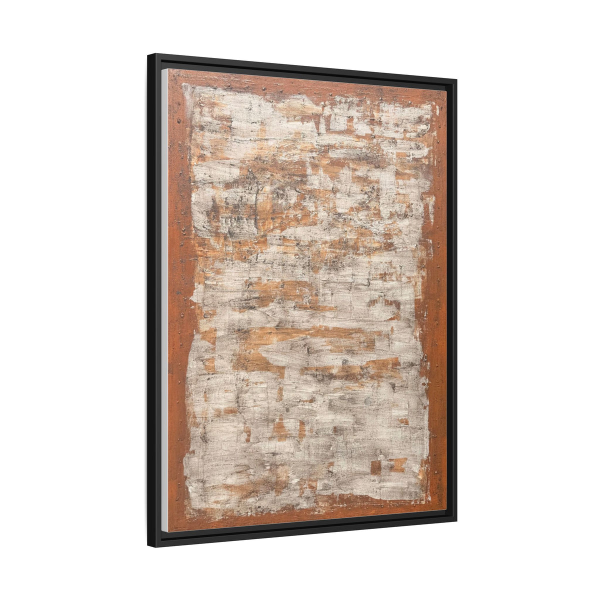 Framed Rust & Cream Modern Texture Canvas Abstract Wall Art