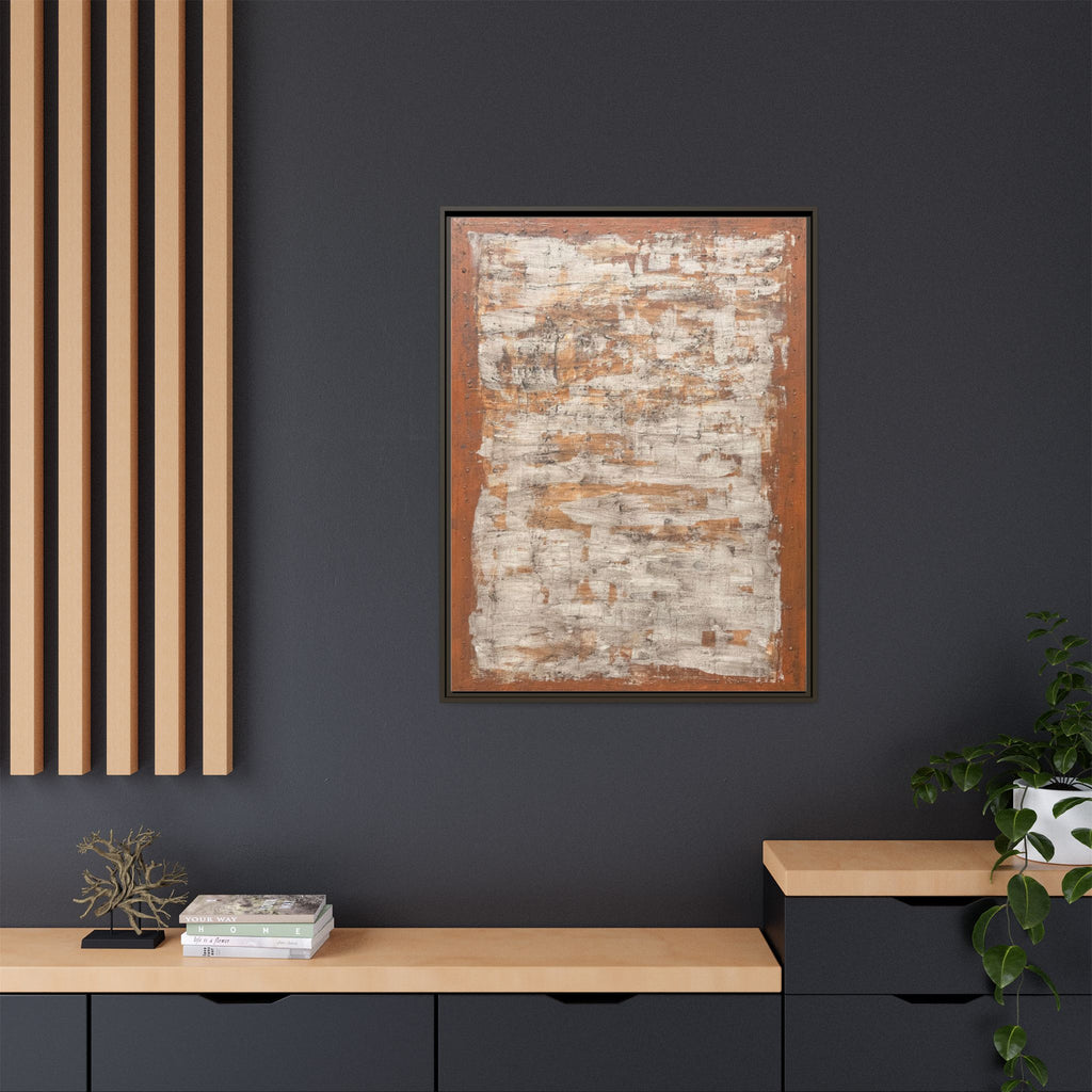 Framed Rust & Cream Modern Texture Canvas Abstract Wall Art