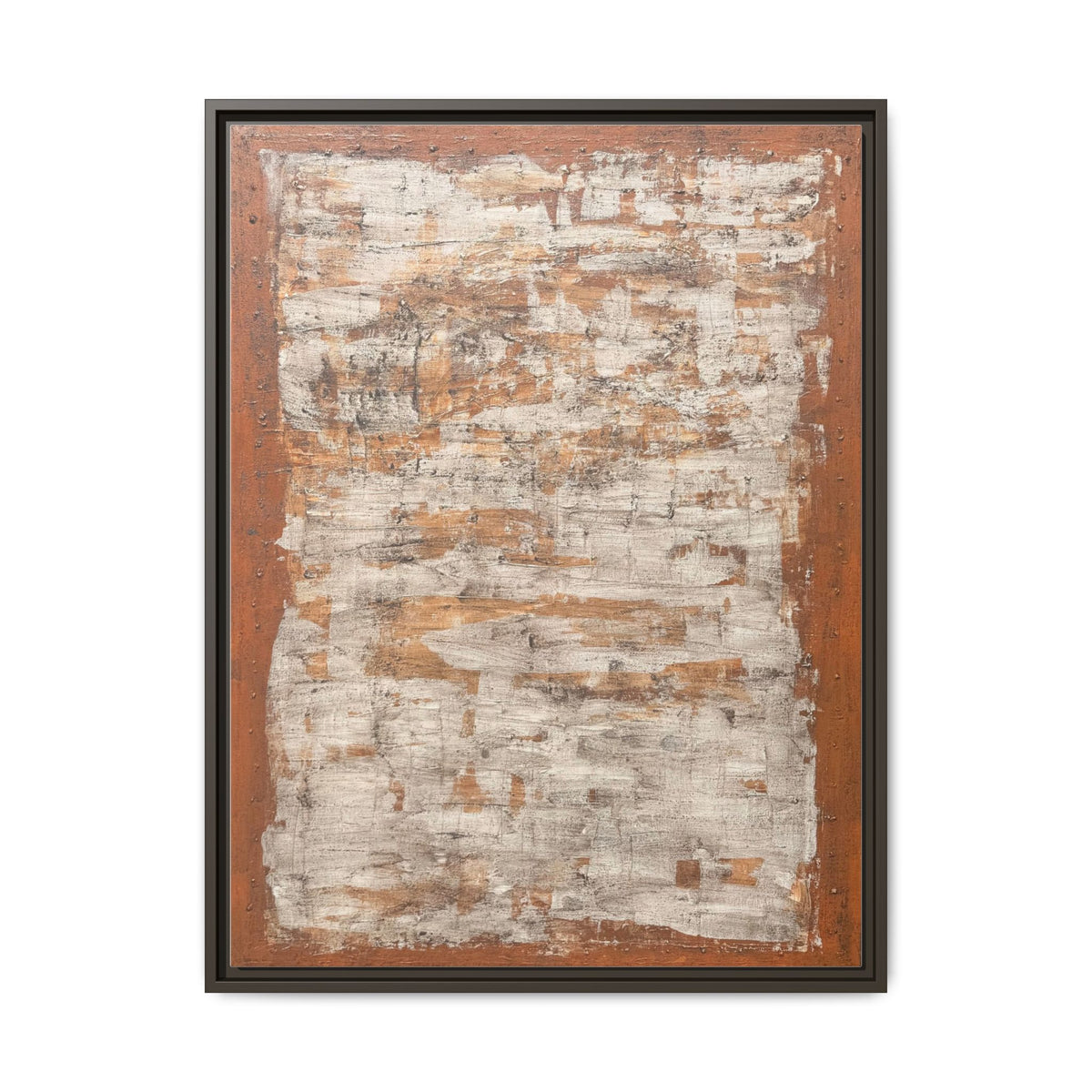 Framed Rust & Cream Modern Texture Canvas Abstract Wall Art