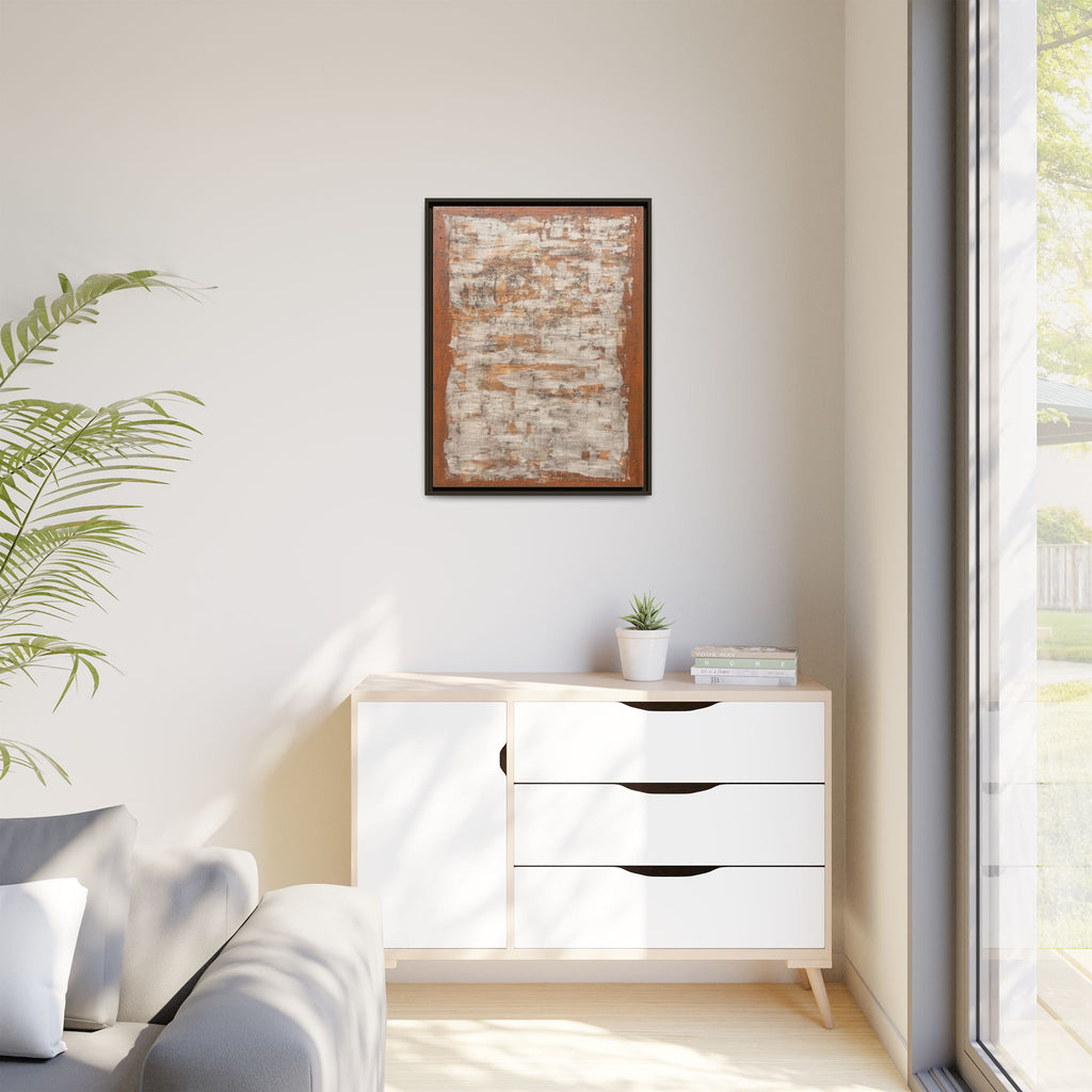 Framed Rust & Cream Modern Texture Canvas Abstract Wall Art