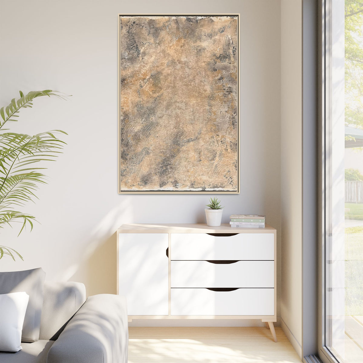 Abstract Earth Tones Matte Canvas Framed Art